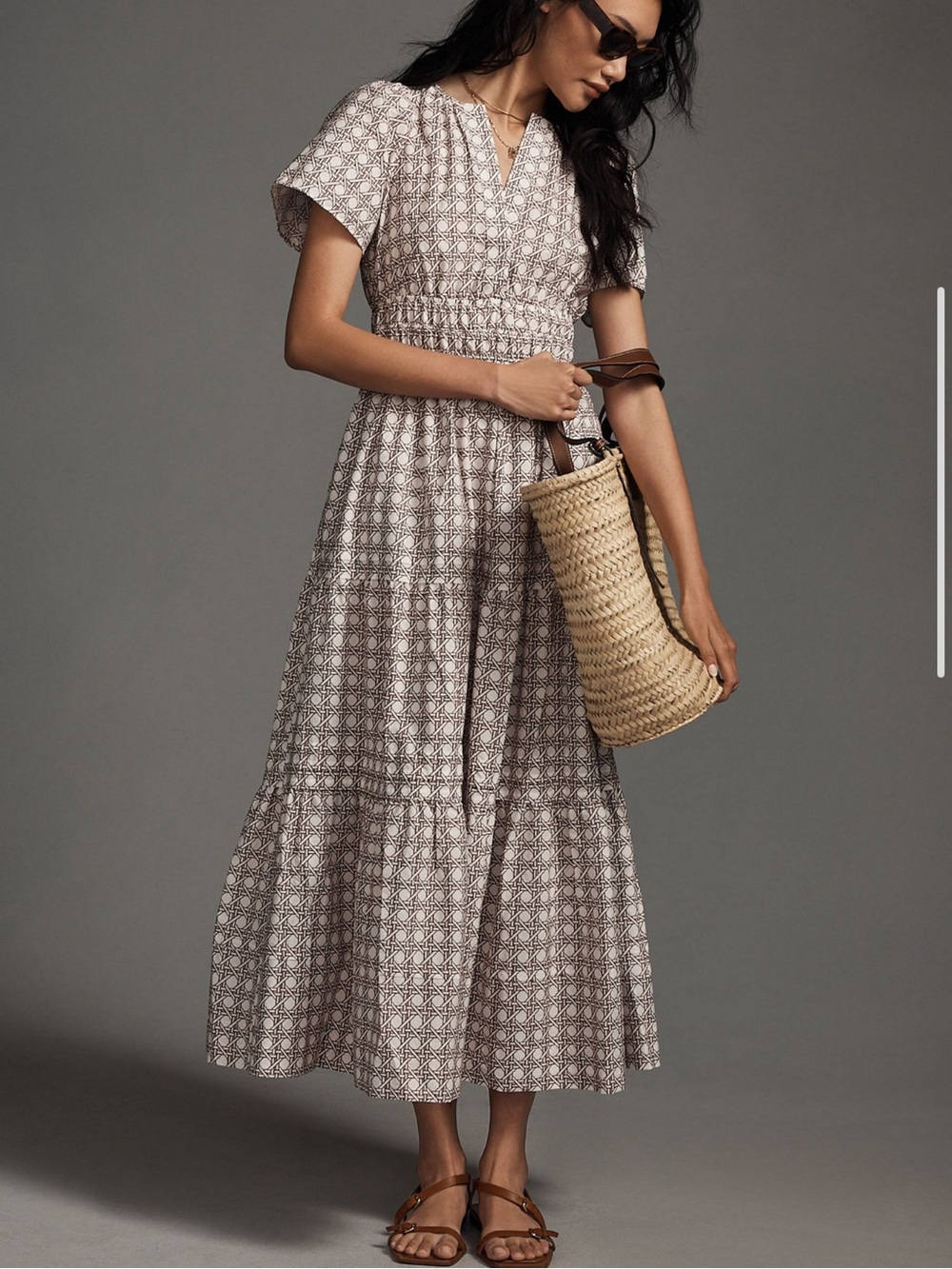 Anthropologie The Somerset Cotton Print Maxi Dress Crimson Multi Maeve $168 XL